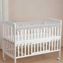 4 in 1 Toddlers' Rail Liner Protecter,Soft Covers, Reversible Cotton Strip Cover for Full-Size,Easy to Install,-4pcs Gray