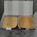 2 Pack large Square Glass Flour and Sugar Containers with 132 Kitchen Pantry Labels - Thicken 149 floz Glass Storage Jars with Airtight Bamboo Lid - Big Rice Canisters for Coffee, Pasta, Cereal