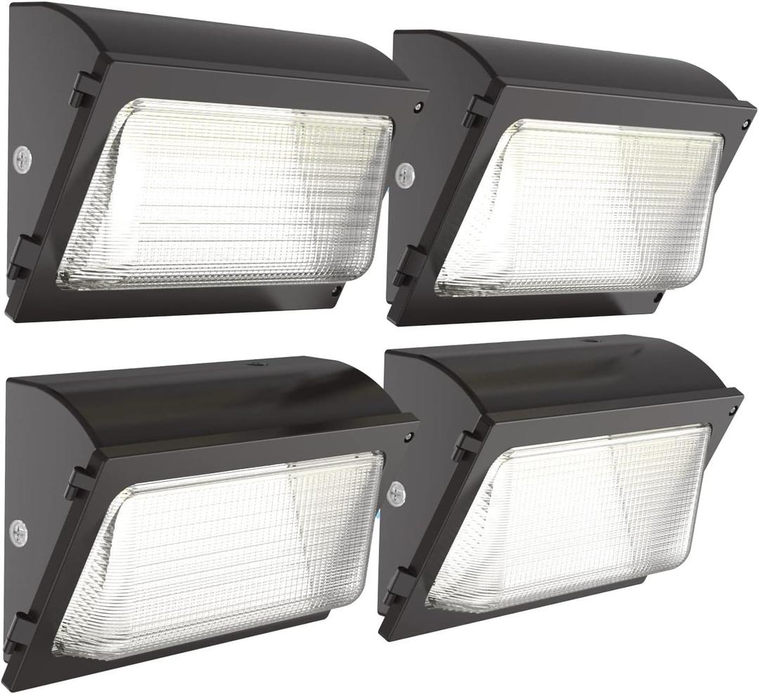 HYPERLITE LED Wall Pack Light 120W 15,600LM Commercial and Industrial Outdoor LED Wall Lights for Parking Lots House Warehouses 4 Pack UL Listed