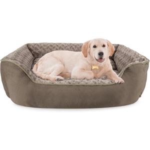 JOEJOY Rectangle Dog Bed for Large Medium Small Dogs - Washable Orthopedic Sofa Bed, Soft Breathable Puppy & Pet Cuddler, Durable Calming Dog Bed with Anti-Slip Bottom, Multiple Sizes, Dark Brown