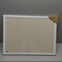 U Brands Farmhouse Linen Bulletin Board, 23"x17", White Wood Style Frame, Industrial Grade Pinning Surface