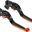 Motorcycle Short Brake Clutch Levers for KTM RC125 RC200 RC390 Motorbike Handlebar Brake Lever for KTM for DUKE 125 for DUKE 200 for DUKE 390 Adjustable Aluminum Alloy Black Orange