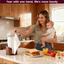 Wooden Paper Towel Holder Countertop-Easy One-Hand Tear, Made of Natural Wood and Metal Luster Rack, Suitable for Kitchen and Bathroom use of Each Table. (Brown)