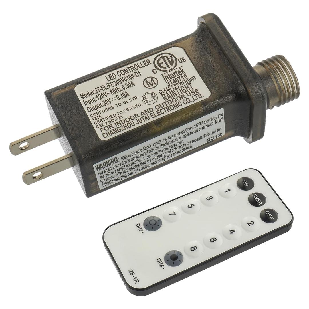 30V 9W 8 Mode LED Controller with Memory Function and IR Remote Control Low Voltage Transformer for Holiday String Lights,not Fit for 8 Mode with Control Box and 1 Mode String Light(1 pcs)