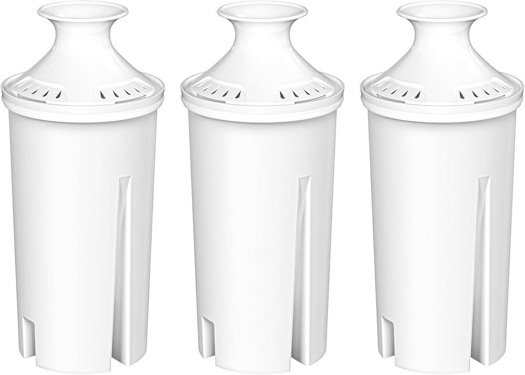 Fil-Fresh 3-Pack Water Filter Replacements for Brita Water Pitchers and Dispensers, NSF 53&42 Certified to Reduce Cadmium, Mercury, Copper, Zinc, BPA free, Lasts 2 Months or 40 Gallons