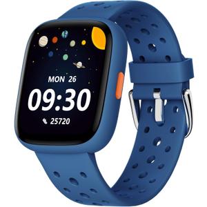BIGGERFIVE Smart Watch for Kids No APP No Phone Needed, 1.8" Fitness Tracker Watch Pedometer, Heart Rate, Sleep Monitor, IP68 Waterproof, Step Counter, Puzzle Games for Girls Boys Teens 5-16, Blue