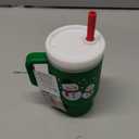 Infantino My 1st Tumbler Christmas Edition, Silicone Sippy Cup with Straw & Handle, Spill-Resistant Baby Cup for On-The-Go, BPA-Free Transition Cup, Snowman (9 Ounces, Green)