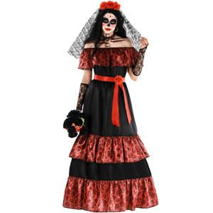 Morph Day Of The Dead Costumes For Women, Dia De Los Muertos Costume Women, Skull Dress For Womens, Womens Halloween Costumes (X-Large)