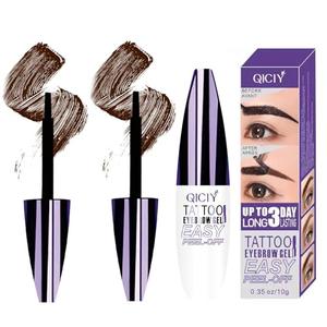 2PCS QICIY Easy Peel-Off Eyebrow Gel- QICIY Peel Off Tattoo Eyebrow Eye Brow Tint Waterproof & Sweatproof For All Skin Tones (Dark Brown) EXP. 2028/07/09