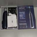 3-in-1 Upgraded Pro Flossing Toothbrush-Flosses, Vibrates and Oscillates(The 1st Tech), Electric Toothbrush with Water Flosser Equipe 5 Brush Heads, Plaque Removal for Sensitivity, Braces-Blue