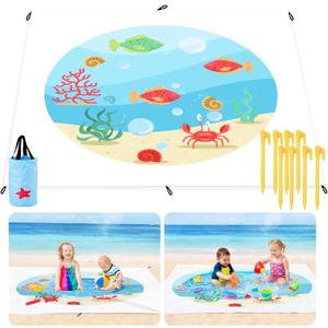 Baby Beach PoolKiddie Pool and Beach Blanket2 in 1 Toddler Paddling PoolBeach Toys for Infant Kids Boys and Girls with Portable Water Bag