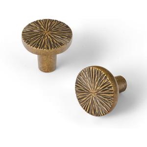 Goo-Ki 1.1''(28 mm) Dia Luxurious & Sturdy Zinc Alloy Cabinet Knobs, Antique Brass Drawer Pulls for Kitchen, Drawer, Cupboard & Wardrobe, 6 Pack