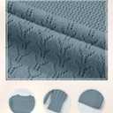 SHEWIN Fall Sweaters for Women Casual Crewneck Long Sleeve Crochet Pullover Tops Sweater (Blue, XL)