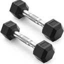 PAPABABE HEX Dumbbell Set 2.5-125lb, Rubber Encased Home Gym Dumbbells, Exercise & Fitness Weights Dumbbells for Women & Men, Hand Weight for Strength Training