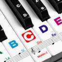 Piano Keyboard Stickers for Beginners Removable Piano Stickers for Keys 88/61/54/49/37, Colorful Larger Letter Key Note for Learning, Upgraded with Solfege (Multicolor)