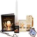Bread of Life Deluxe Boxed Gift Set for Boys, Scapular, Rosary, Lapel Pin, Bookmark, Candle and Book, 7 Pieces (Black)