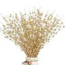 12 Pack Artificial Glitter Christmas Tree Picks Gold,10pcs Artificial Glitter berry Stems with 2pcs Glitter Berry Flowers Ornaments for Christmas Tree Gift New Year's Eve Halloween Decoration