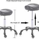 Hydraulic Saddle Stool with Wheels Height Adjustable Stylish Ergonomic Rolling Swivel Chair for Hygienic Clinic Salon Tatoo Massage Office (Black)