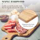 LABELL Small Canadian Maple Wooden Cutting Board with Handle, Flat Paddle Cutting Board with Handle, Multi-Purpose Charcuterie Boards with Handles for Meat, Cheese, Veggies - 7" x 14" x 0.75"