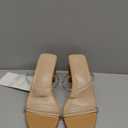 The Drop Women's Avery Square Toe Two Strap High Heeled Sandal (8, Clear)