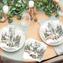 Tenceur 100 Pcs Winter It's a Boy Paper Napkins Forest Adventure Baby Shower Decorations Disposable Napkins Bear Fox Woodland House Shower Paper Towels for Boy Baby Party Supply Table Decor