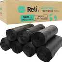 Reli. EcoStrong 6-10 Gallon Bags | 500 Count Bulk | Black | Eco-Friendly | Made from Recycled Material