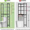 Kalrin Over-The-Toilet Storage Rack, 4-Tier Bathroom Organizer Shelf Over Toilet with Adjustable Shelf and Basket, Freestanding Space Saver Bathroom Shelves Above Toilet for Room (Pure Gray)