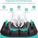 Inflatable Travel Seat Cushion for Airplane - Portable Air Pad with Built-in Pump for Long Flights & Car Rides - Ergonomic Tailbone Pain Relief for Office Chair, Wheelchair, Stadium