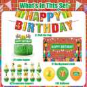 42Pcs Sesame Friends Street Birthday Party Supplies Including Backdrop,Cake Toppers,Cupcake Toppers,Balloons for Boys Girls Sesame Theme Party