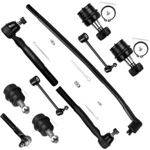 SCITOO 10pcs Suspension Kit For 2007-2017 For Jeep Wrangler w/Suspension Parts Lower Upper Ball Joint Sway Bar Link Inner Outer Tie Rod End