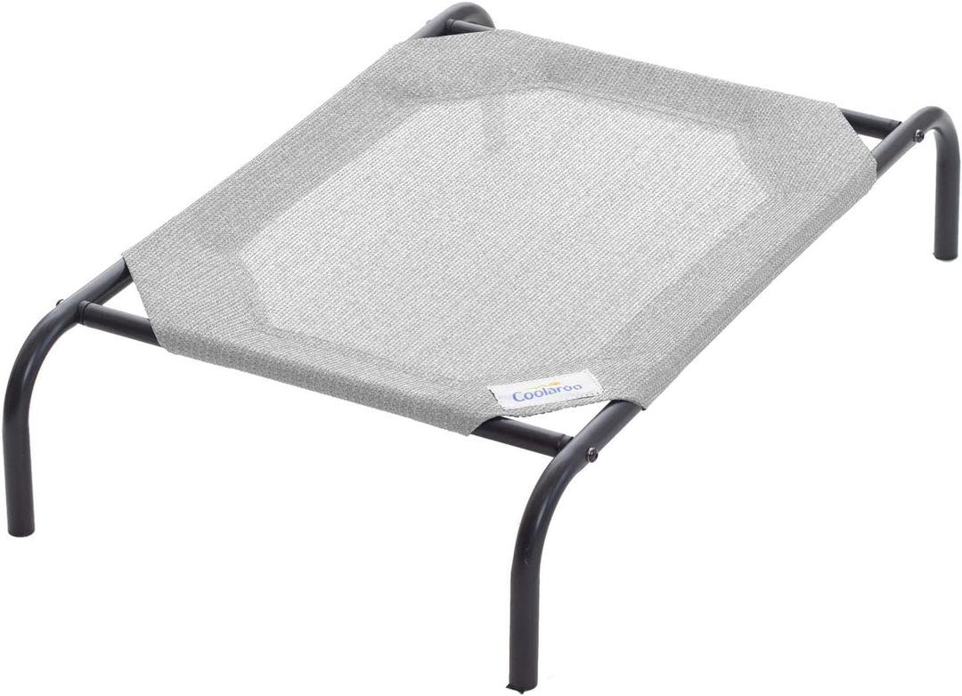 Coolaroo Original Elevated Dog Bed - Breathable Off-The-Ground Pet Bed with Cooling Fabric, Joint Relief & Moisture-Resistant Fabric, 100% Recyclable, Easy Clean, Grey, Small
