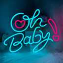 Oh Baby Neon Sign for Wall Decor, Baby Shower LED Neon Light for Boy Girl, Gender Reveal, Birthday Party Wall Decor,16.14x12.6 inches