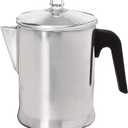 Primula Today Aluminum Stove Top Percolator Maker Durable, Brew Coffee On Stovetop, 9 Cup, Silver