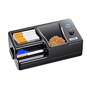 Electric Cigarette Injector Machine Rechargeable Cigarette Rolling Maker Infrared Sensing Portable Injector Household Automatic Rolling Machine 8mm Tube (Black)