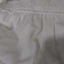 MASCOMODA Womens Summer Casual Midi Dress Square Neck Ruffle Short Sleeve Smocked High Waist A Line Wedding Guest Dresses (White) Large