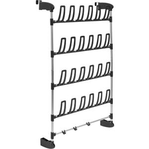 Neu Home Hanging Over door 12 Pair Shoe Storage Rack with Bottom Bar Bag Holder