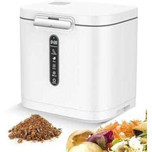 4L Electric Composter for Kitchen, Compost Bin for Countertop with Auto-Cleaning/ Odor-Free/ LED Display, Turn Kitchen Waste to Dry Compost Fertilizer, Indoor/ Outdoor Compost Machine