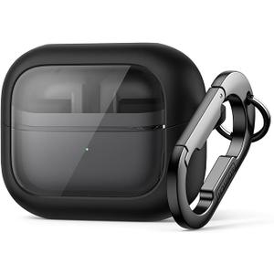 SURITCH for Samsung Galaxy Buds 3 Pro (2024) / Buds 3 (2024) / Buds3 FE (2025) Case, Magnetic Bumper Cases, Rugged Shockproof Protective Covers with Carabiner & Cleaning Kit & Removal Tool, Black