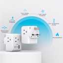 2 Pack US to UK Ireland Travel Plug Adapter, Type G Power Plug Adapter with 3 Outlets 3 USB Ports(2 USB C), European Travel Plug Adapter for USA to England London Scotland British Qatar Irish HongKong
