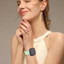 Vanjua Slim Band Compatible With Fitbit Sense 2, Versa 4, Versa 3 - Soft Silicone Replacement Strap for Women's Smart Watch (Light Cyan)