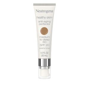 Neutrogena Healthy Skin Anti-Aging Perfector Tinted Facial Moisturizer and Retinol Treatment with Broad Spectrum SPF 20 Sunscreen with Titanium Dioxide, 60 Medium to Deep, 1 fl. oz