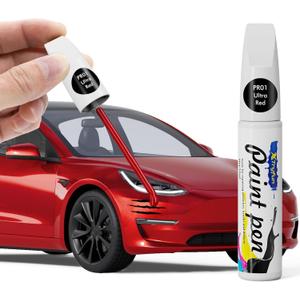 PR01 Ultra Red Touch Up Paint Compatible with Tesla | DIY Car Paint Scratch Repair, Automotive Paints, Quick & Easy Fix Scratch Repair for Tesla Model Y/3/X/S