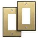 Henne Bery Soft Modern Decorative Wall Plate Switch Plate Outlet Cover (Single Decorator 2PK, Antique Brass) One Missing