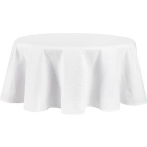 Martha Stewart Honeycomb Modern Farmhouse Tablecloth, White, 70" Round