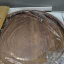 Round Ottoman Tray for Coffee Table Living Room Wood Serving Tray Large Wooden 20 Inches Rustic Brown