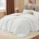 BEDELITE Fleece Twin Comforter Set -Super Soft & Warm Fluffy Bright White Bedding, Luxury Fuzzy Heavy Bed Set for Winter with 1 Pillow case