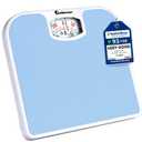 Adamson A21 Analog Scales for Body Weight - Up to 300 LB - New - Anti-Skid Rubber Surface + Large Numbers - Analog Bathroom Scale - Affordable - Durable with 20-Year Assurance - Light Blue