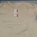 Oatmeal Lace Patchwork Waffle Short Sleeve Plus Size Top Size M