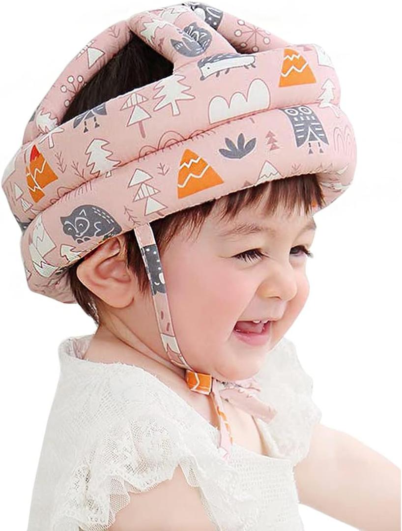 360° Anti-Collision Baby Helmet Head Protection Shockproof Protective Hat and 3 Pairs Baby Knee Pads for Crawling