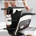 Rolling Backpack for Women, Travel Backpack with Wheels, Dual-Opening Wheeled Laptop Backpack, Stylish Rolling Laptop Bag, Overnight Underseat Carry on Luggage for College Business Work, Beige Brown